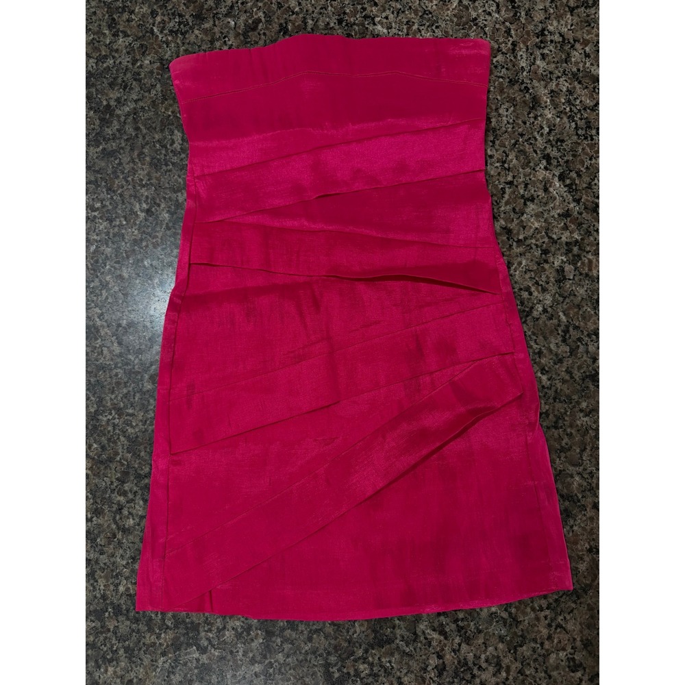 Forever 21 Hot Pink Strapless Bandage Mini Dress Shimmer Party Size Small